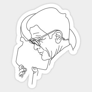 Pier Paolo Pasolini minimal line drawing Sticker